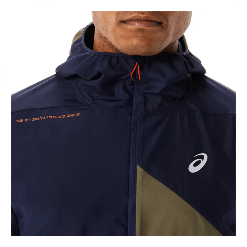 Anorak Asics Fujitrail Azul Marino Verde 6 Anorak Asics Fujitrail Azul Marino Verde - Image 4