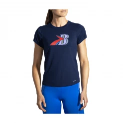 Camiseta Brooks Distance Graphic Manga Corta Azul Mujer -365rider Ventas camiseta brooks distance graphic manga corta azul mujer 3