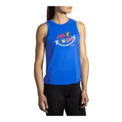 Camiseta Brooks Distance Graphic Tirantes Azul Eléctrico Mujer -365rider Ventas camiseta brooks distance graphic tirantes azul electrico mujer 4