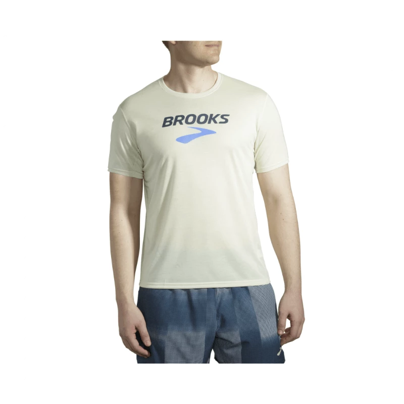 Camiseta Brooks Distance Manga Corta Blanco Roto 4 Camiseta Brooks Distance Manga Corta Blanco Roto - Image 2