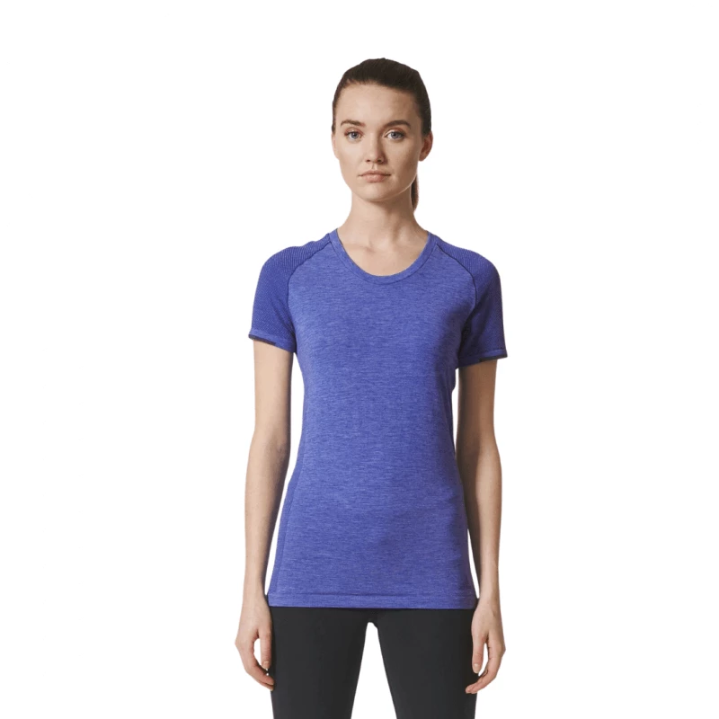 Camiseta Maga Corta Adidas Técnica Primeknit Wool Mujer Azul 5 Camiseta Maga Corta Adidas Técnica Primeknit Wool Mujer Azul - Image 3