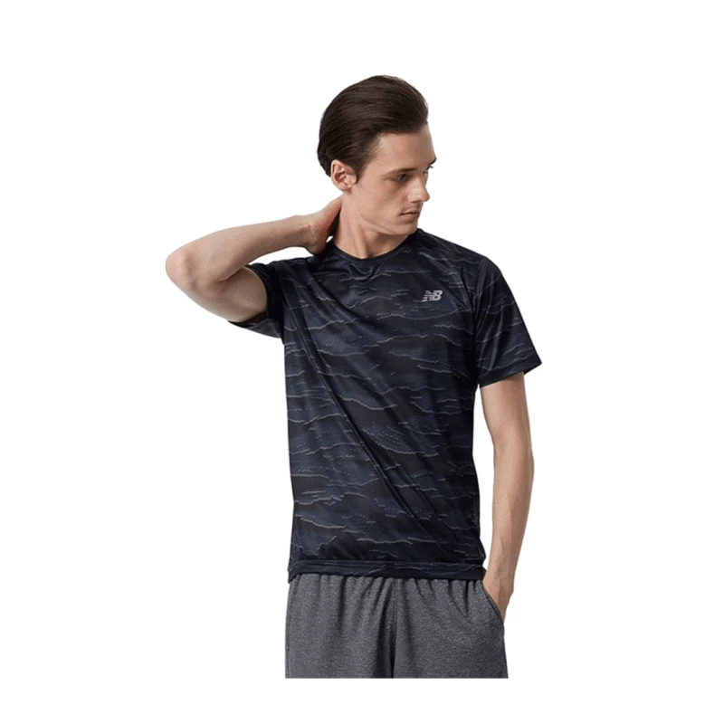 Camiseta Manga Corta New Balance Printed Accelerate Azul 3 Camiseta Manga Corta New Balance Printed Accelerate Azul