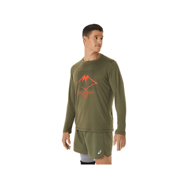 Camiseta Manga Larga Asics Fujitrail Verde 5 Camiseta Manga Larga Asics Fujitrail Verde - Image 3