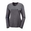 Camiseta Salomon Agile Manga Larga Gris Oscuro Mujer