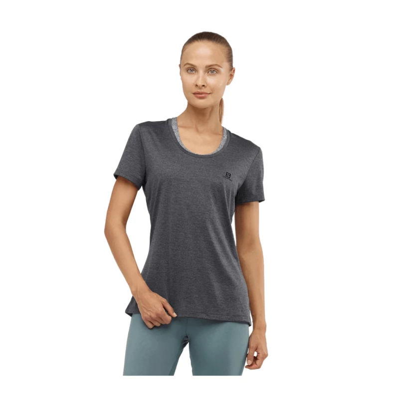 Camiseta Salomon Agile SS Tee Gris Mujer 4 Camiseta Salomon Agile SS Tee Gris Mujer - Image 2