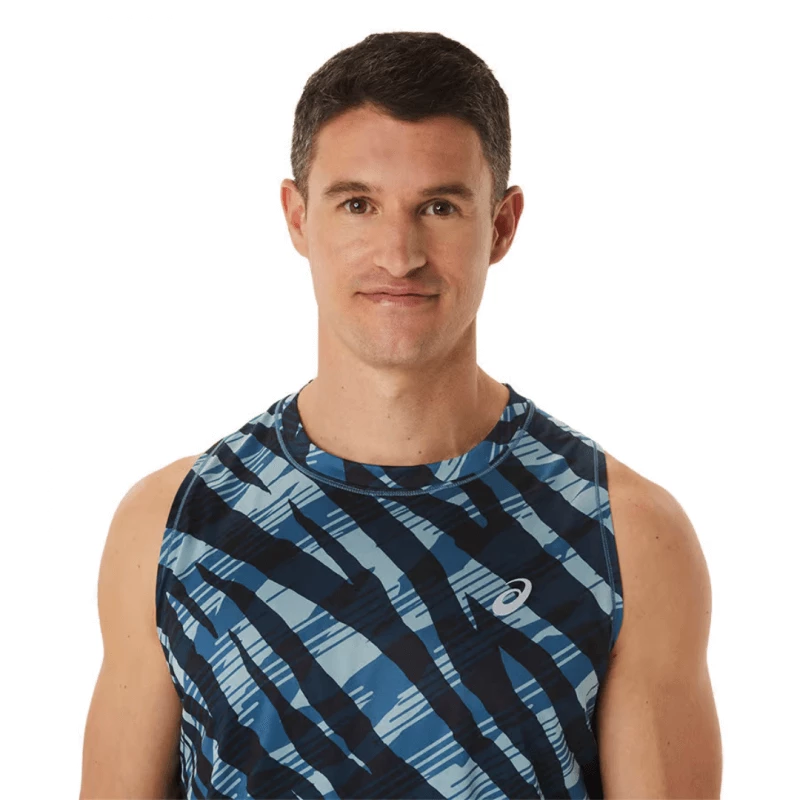Camiseta Sin Mangas Asics Wild Camo Singlet Azul 5 Camiseta Sin Mangas Asics Wild Camo Singlet Azul - Image 3
