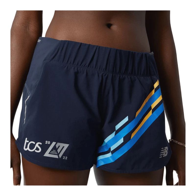 Pantalones Cortos New Balance London Edition Printed Impact 3in Azul Mujer 6 Pantalones Cortos New Balance London Edition Printed Impact 3in Azul Mujer - Image 4