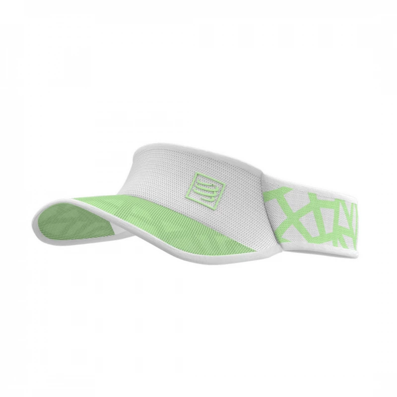 Visera Compressport Spiderweb Ultralight Blanco Verde 3 Visera Compressport Spiderweb Ultralight Blanco Verde